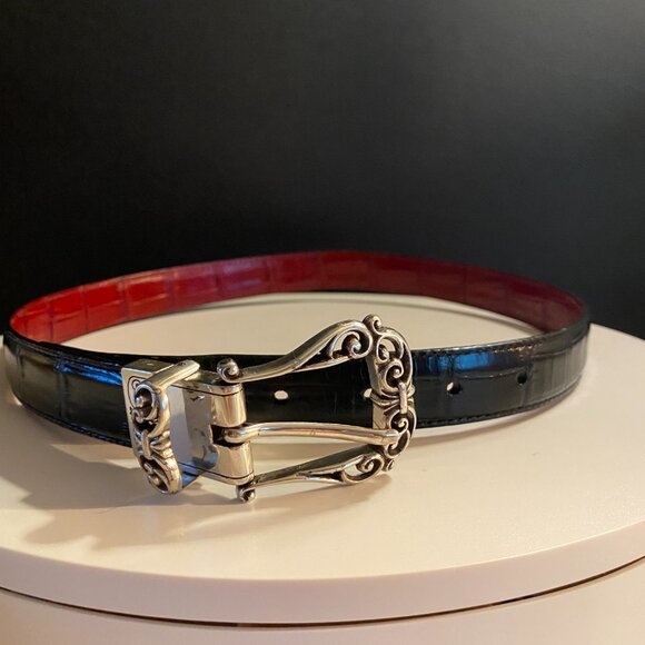 Brighton Black & Red Reversible Leather Belt – Size M (36) - Picture 1 of 12